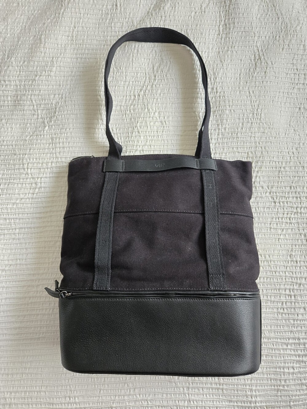NWT Hammitt Black Canvas Tote Bag with Leather Base Compartment 🖤